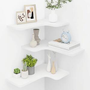 Image showcasing Floating Shelves 5.1in W x 15.6in D White MDF Modern Minimalist Picture ...