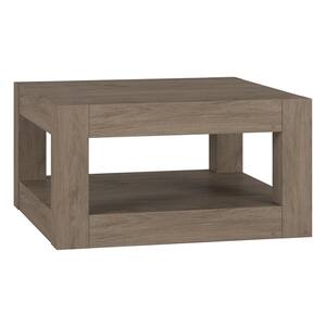 Hughes 32 in. Antiqued Gray Oak Square MDF Top Coffee Table