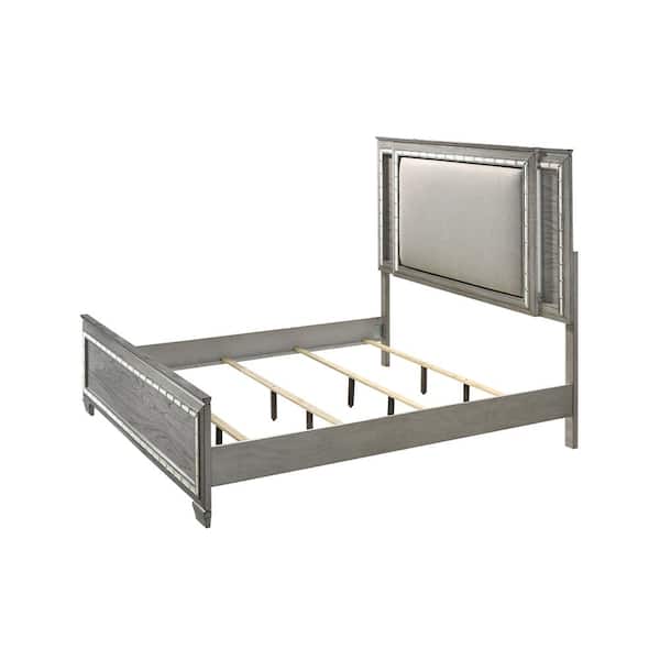 Acme Furniture Antares Gray Wood Frame Queen Platform Bed