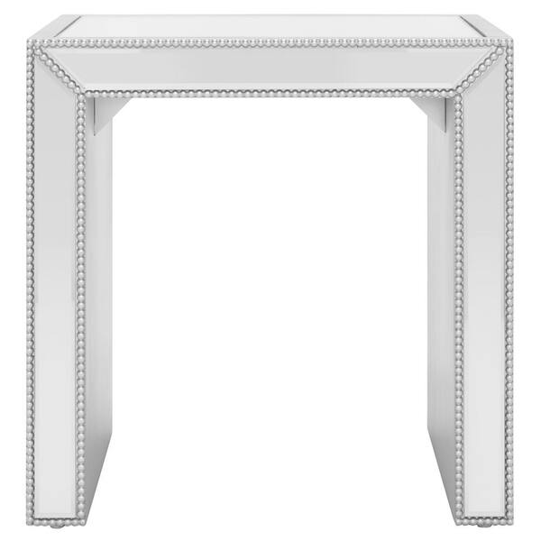 SAFAVIEH Laken 24 in. White Rectangle Glass End Table