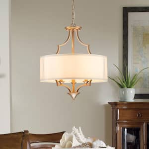 Fricke 3-Light Drum Shade Chandelier with Farmhouse Fabric Shade