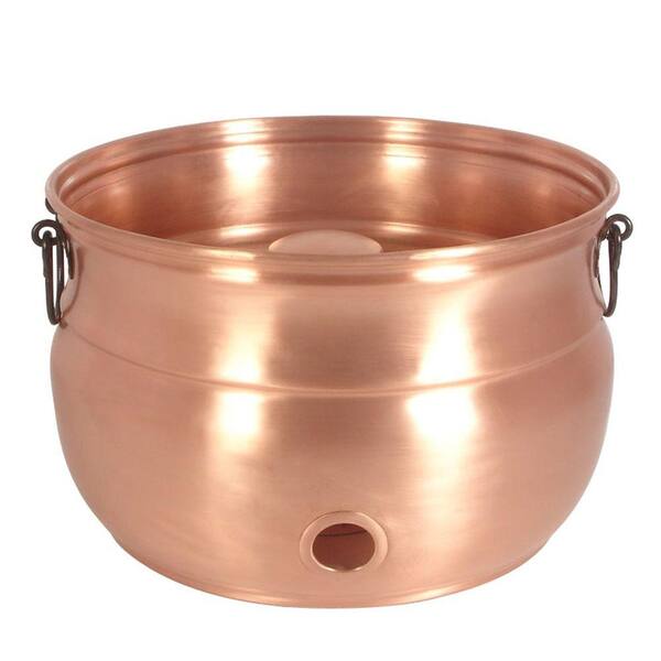 Unbranded 20 in. Round Copper Hose Pot with Lid