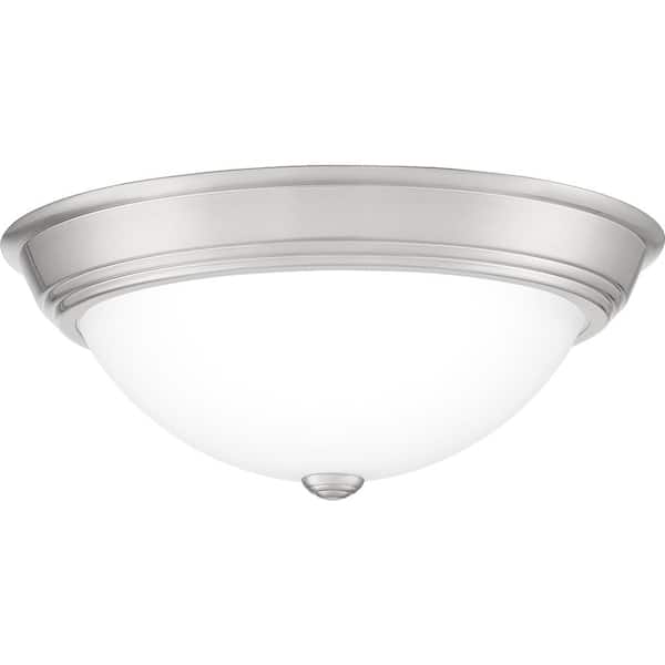 Quoizel Erwin 15 in. 3-Light Brushed Nickel Flush Mount