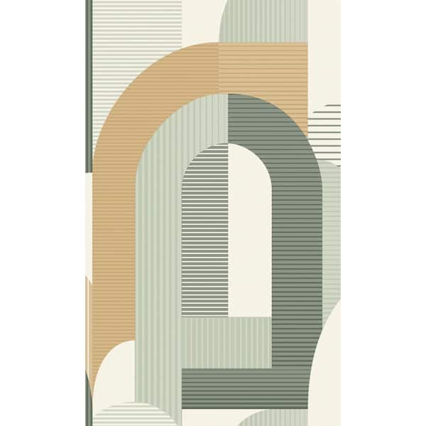 Walls Republic Green Geometric Arch 57 sq. ft. Non-Woven Textured Non-pasted Double Roll Wallpaper R7977