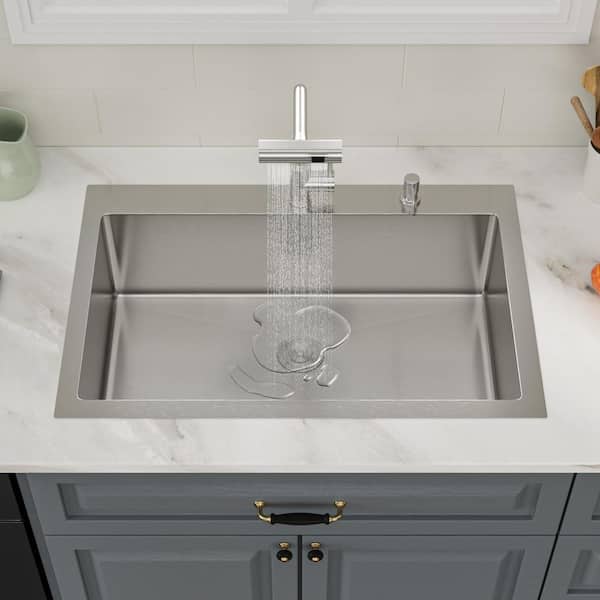 htmt3322⭐︎ 33 Inch Black Kitchen Sink Drop In - Delironexu 33x22 Drop In