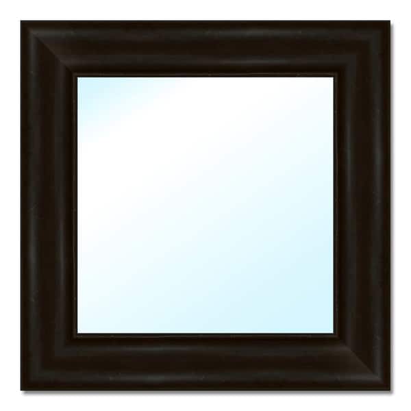 Unbranded Small Square Black Hooks Classic Mirror (17.5 in. H x 17.5 in. W)