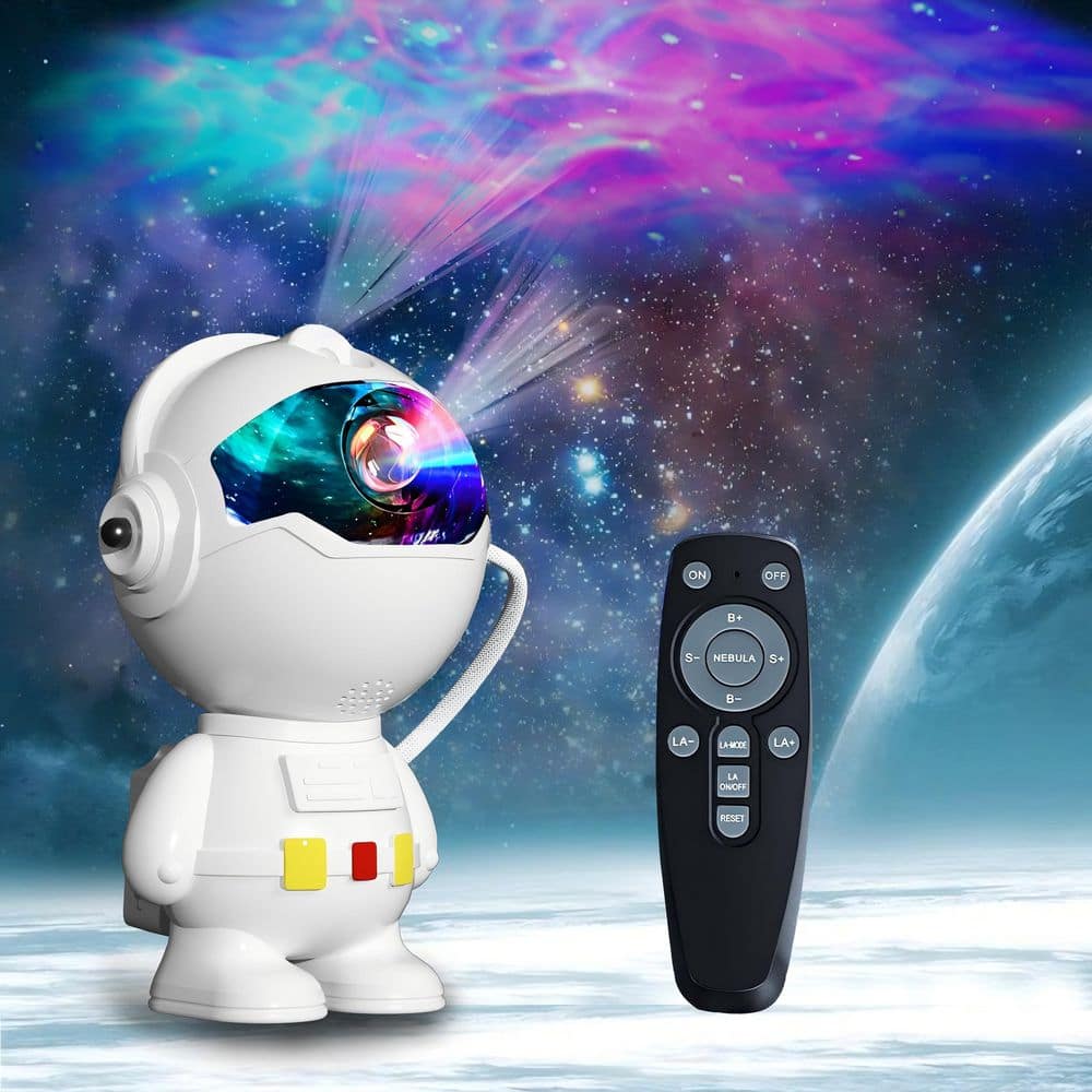 1920 x 1080 LED Astronaut Design Projector Night Light, Remote Control USB Powered with 200 Lumens