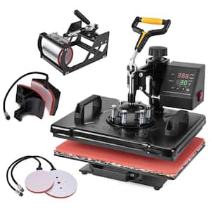 5 in. 1-Heat Press Machine 12 in. x 15 in. Combo 360 Swing Away Digital Sublimation for T Shirts Mugs Hat Plate