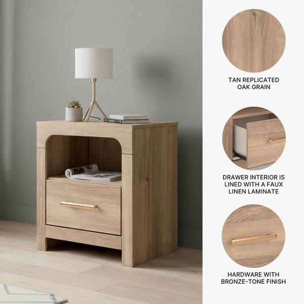 Signature DESIGN BY ASHLEY Prandefort Light Brown 1 Drawer 22 in