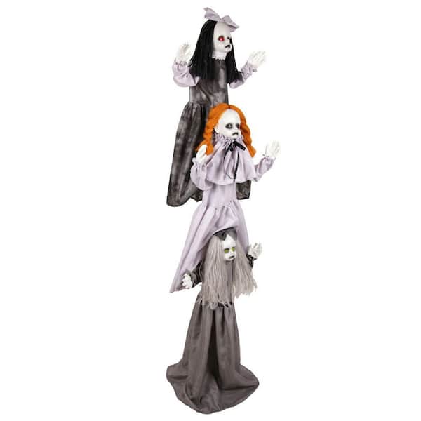 Haunted Hill Farm 5.7 ft. Animated LED Standing Triple Zombie