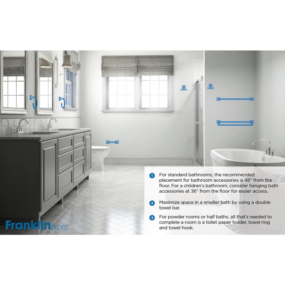 Brushed Nickel 30-Inch Wall Mounted Towel Bar