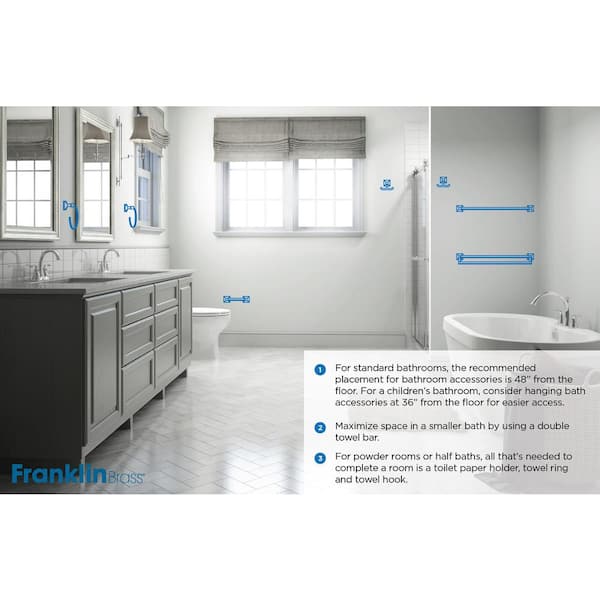 Franklin Brass ASTRA 24" Chrome Towel Bar Set & Matching Toilet Paper Holder NEW 