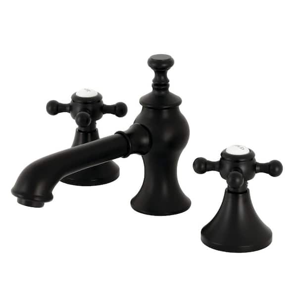 Kingston Brass English Country 8 in. Widespread 2-Handle Bathroom Faucet in Matte Black