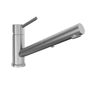 Bali Single Handle Pull Out Sprayer Kitchen Faucet Deckplate Included in Brushed Stainless