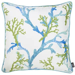 Josephine White Beach and Nautical 18 in. x 18 in. Throw Pillow Cover