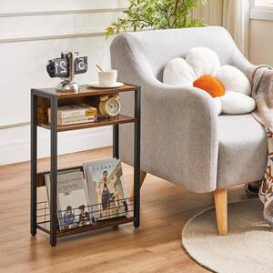 Brown 17 in. x 22.2 in. Wood Freestanding Magazine Rack, (Set of 2