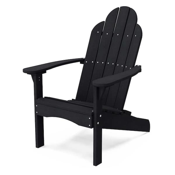 Wildridge Classic Black Plastic Outdoor Adirondack Chair