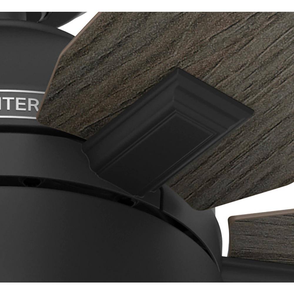 52" Matte Black Hampshire Ceiling Fan with LED Light and Remote