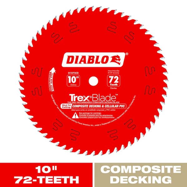 DIABLO 10in. x 72-Teeth TrexBlade Circular Saw Blade for Composites and Plastic