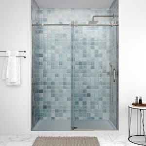 Trigno 48 in. W x 74 in. H Sliding Shower Door, CrystalTech Treated 5/16 in. Tempered Clear Glass, Chrome Hardware