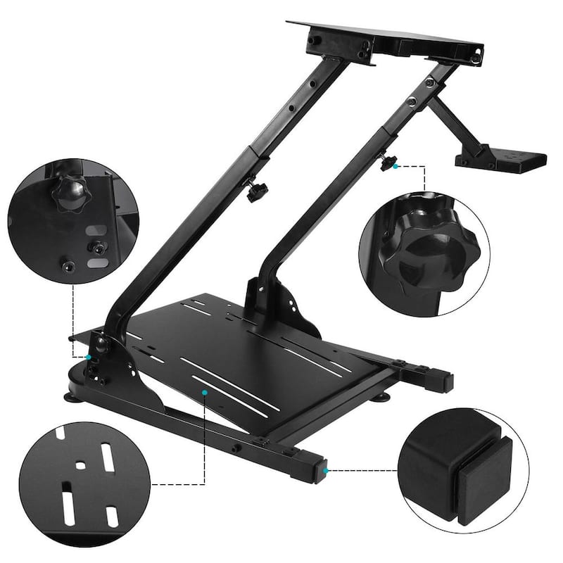 Luyster Race Simulator Cockpit for Logitech G25, G27, G29 Height Adjust Race Wheel Stand, Wheel and Pedals Not Included