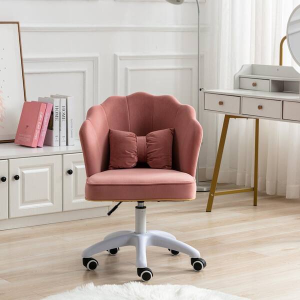 pink velvet vanity chair