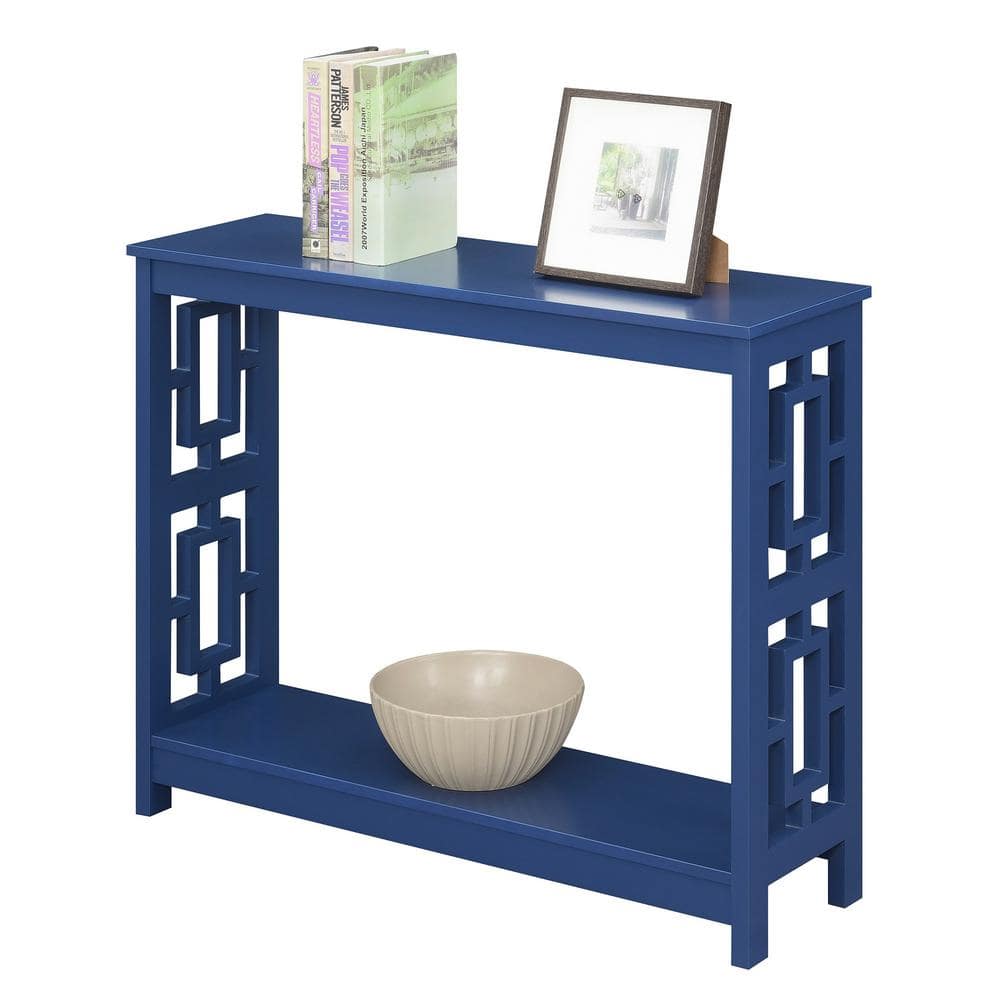 Cobalt Blue MDF Console Table with Storage Shelf