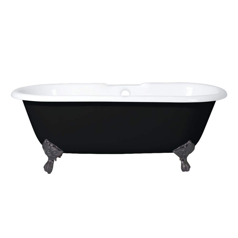 Classic 5.5 ft. Cast Iron Oil Rubbed Bronze Claw Foot Double Ended Tub with