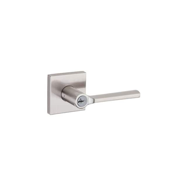 Square Key Handle Kwikset Lisbon Satin Nickel Square Keyed Entry Door Handle Featuring ...