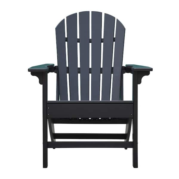 Wildaven Classic Black Adirondack Chair TX Standard HDPE Patio Chair Outdoor Plastic Adirondack Chair