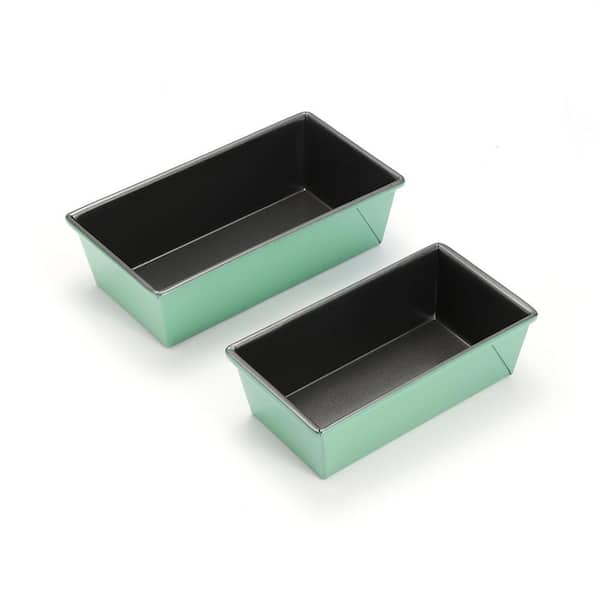 Colorful Aluminized Steel Nonstick 2-Cup Loaf Pan Set for Home Baking Bread, Cake, Meatloaf, 2-Pieces