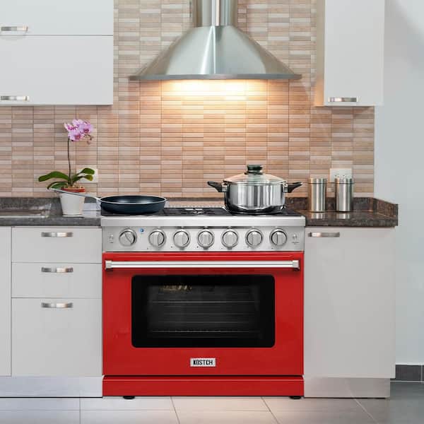 KOSTCH 36 in. 6 Burners Freestanding Natural Gas Range in