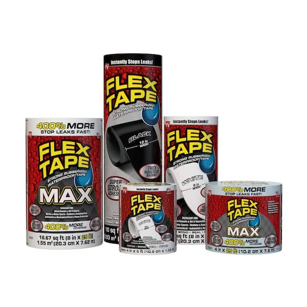 Flex Tape Clear 8 in. x 5 ft. Strong Rubberized Waterproof Tape (4-Piece)