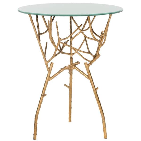 SAFAVIEH Tara Gold/White End Table