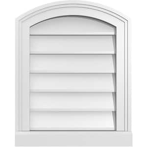 16" x 20" Arch Top Surface Mount PVC Gable Vent: Functional with Brickmould Sill Frame