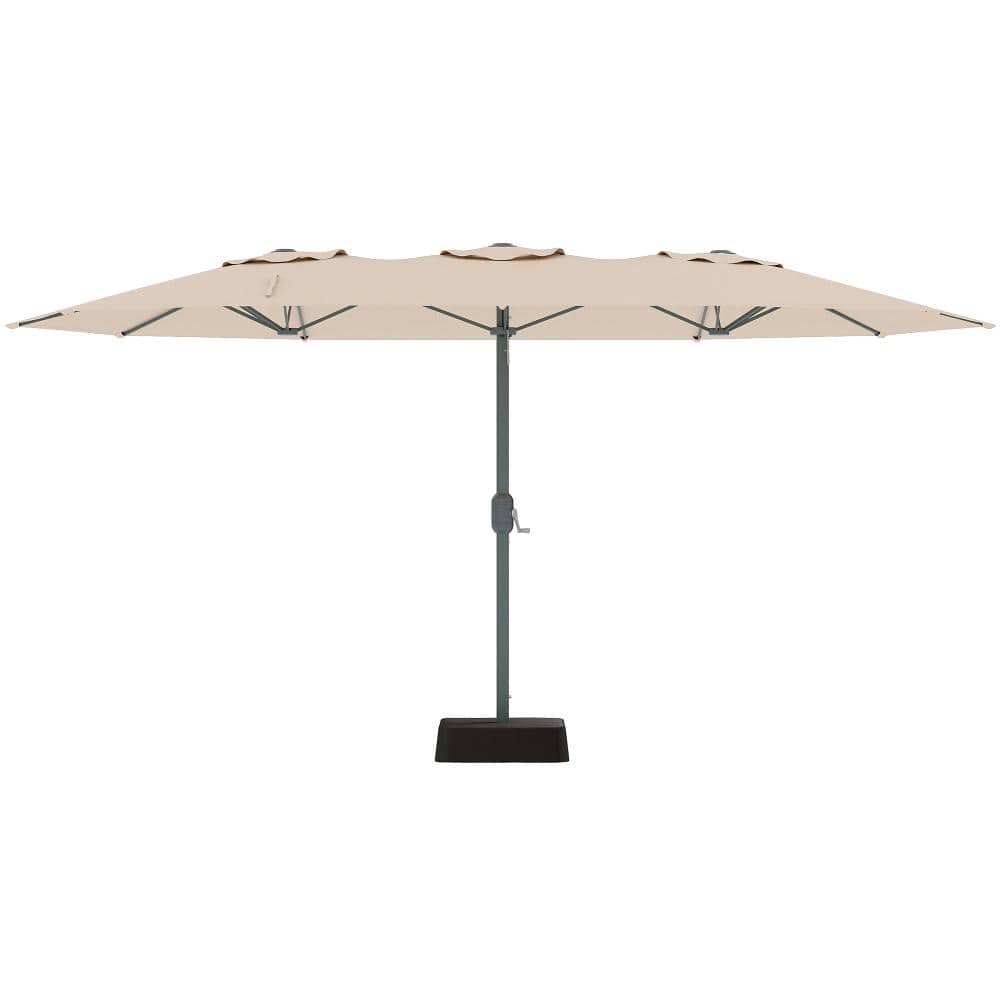 9x15ft Patio Umbrella with Base, Heavy Duty Rectangular Sun Shade for Garden Pool Backyard, Khaki price history on PriceWatchPro