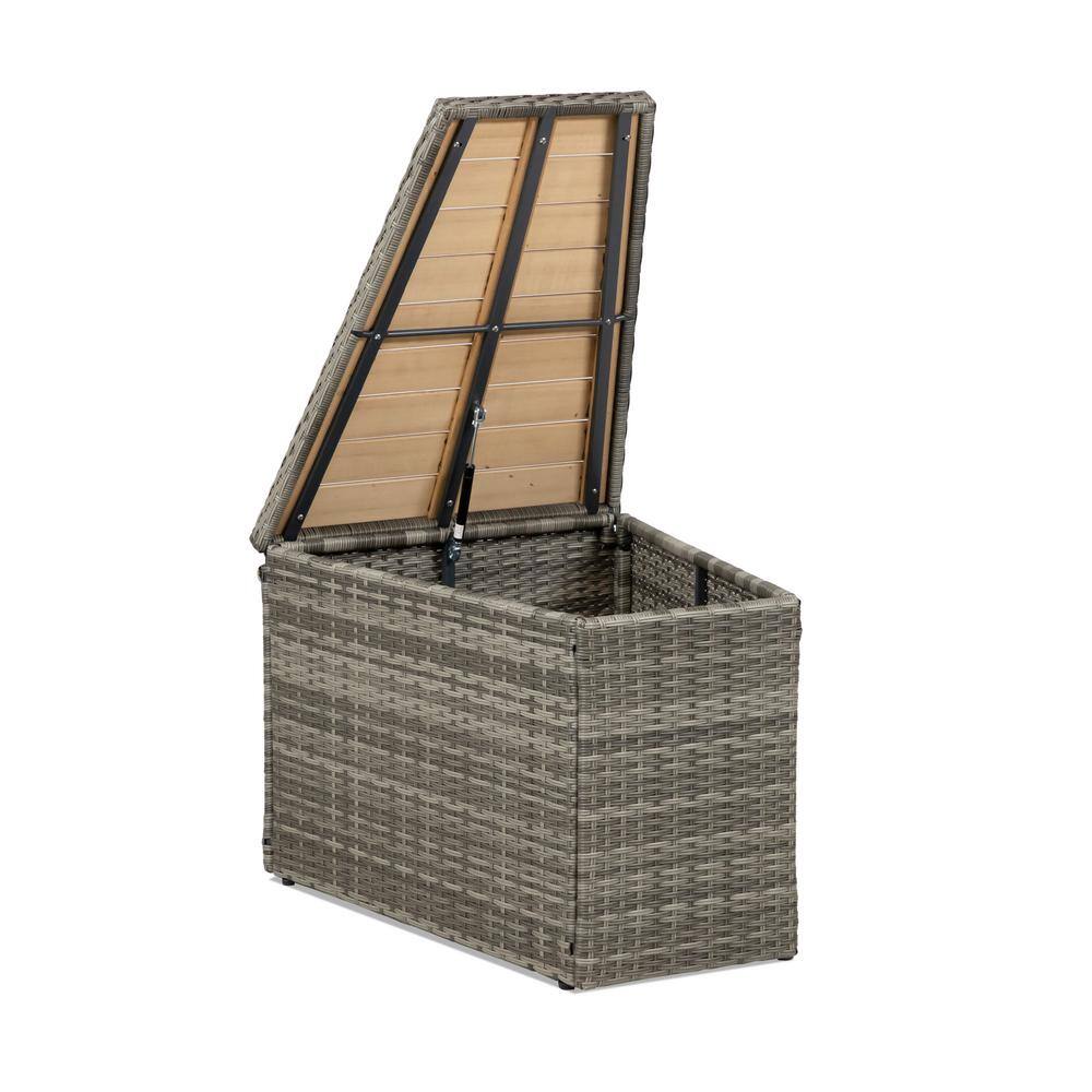 Barbuda 6-Person Gray Teak and Poly Rattan Outdoor Sectional Set