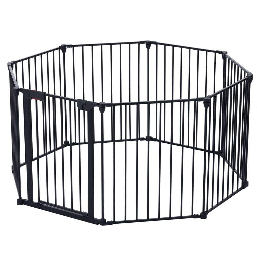 200 in. Adjustable Safety Gate 8 Panels Play Yard Metal Doorways Fireplace 