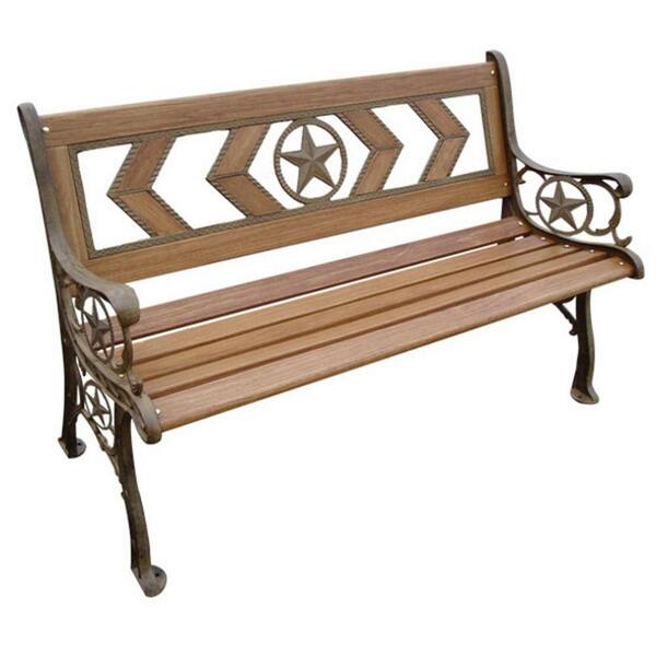 Parkland Heritage Texas 49-1/2 in. Natural Wood Tone Patio Park Bench