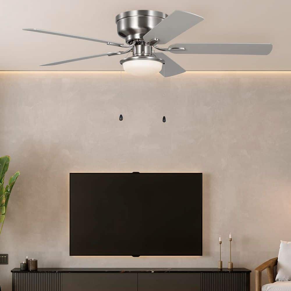 Hampton Bay Colton 52 in. Indoor Brushed Nickel Standard Flush