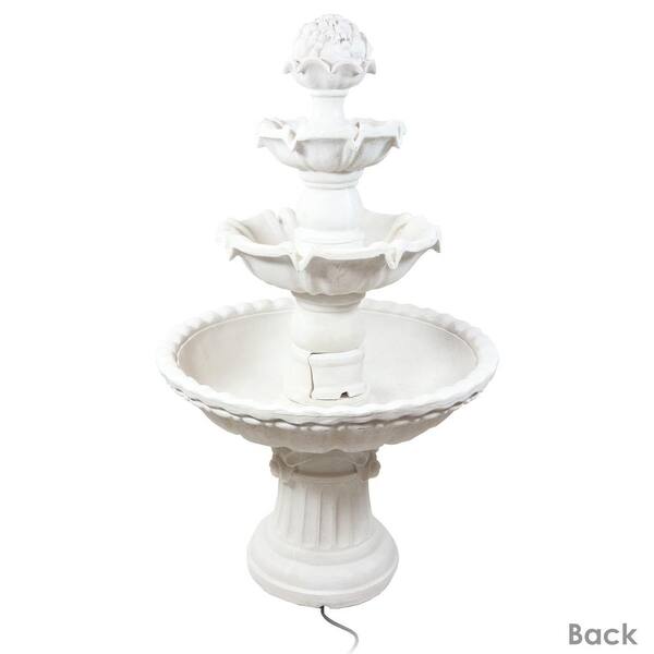 Sunnydaze 52 in. 4-Tier White Water Fountain with Fruit Top FC