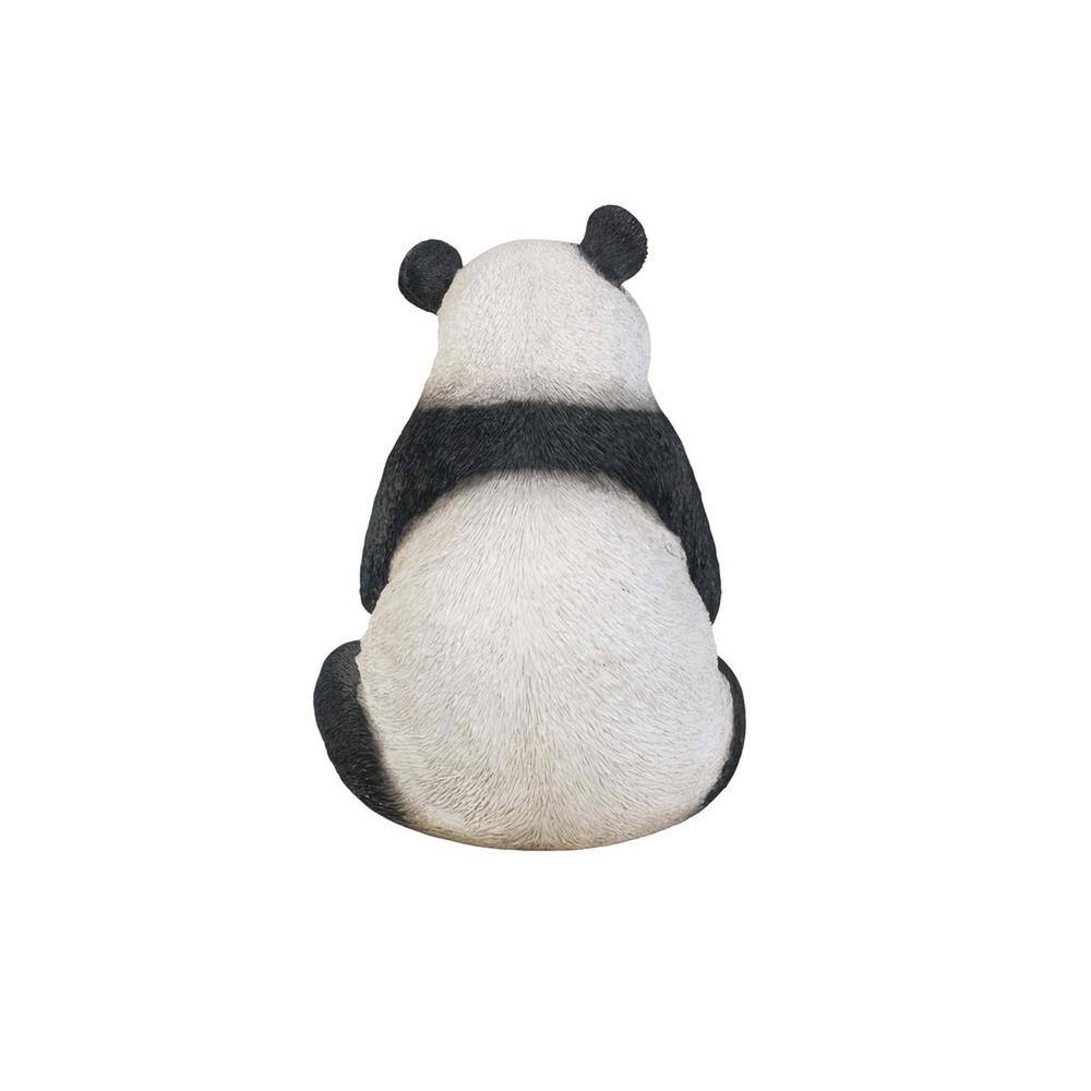 Large Black and White Polyresin Seated Panda Figurine