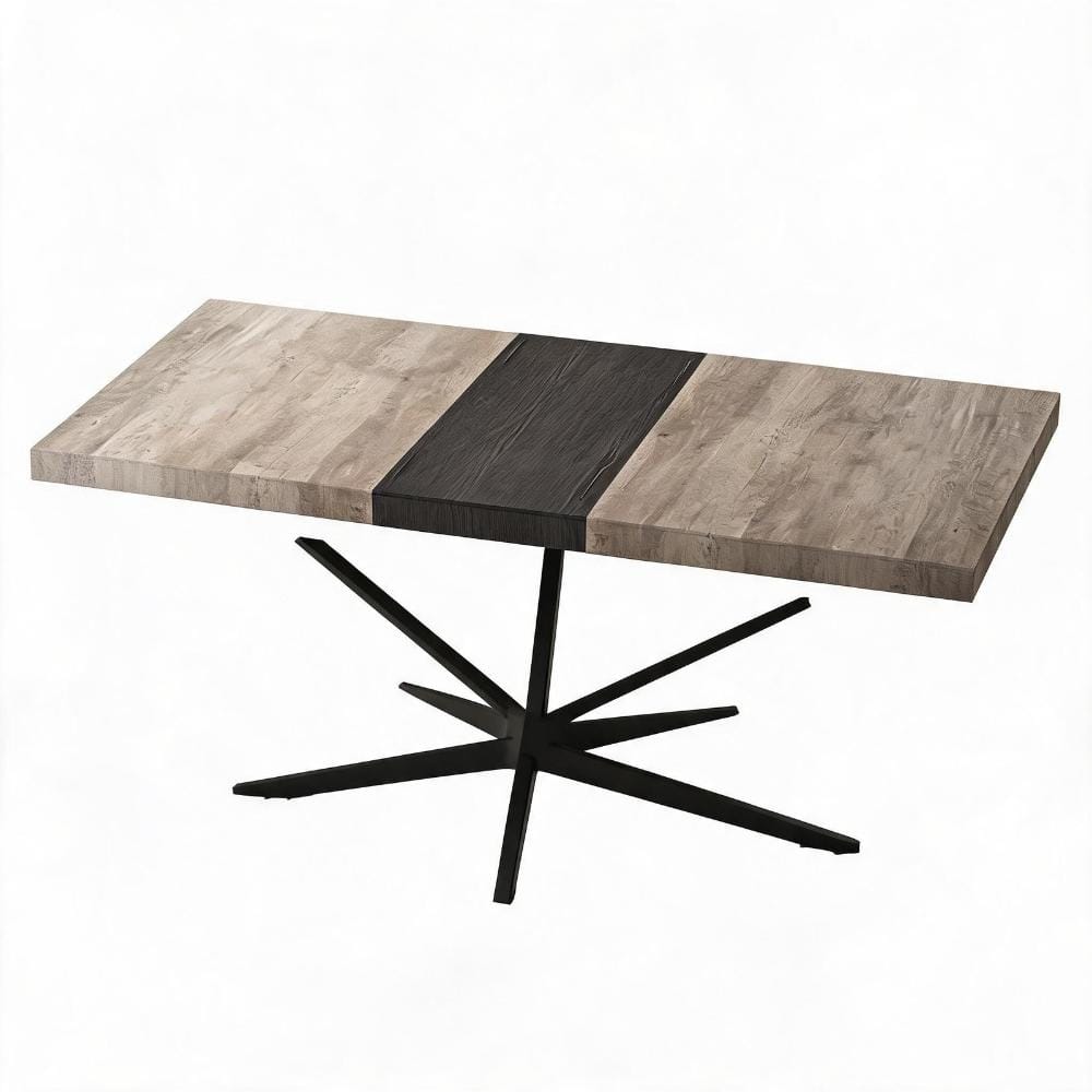 Grey MDF 55.11 in. Cross Iron Base Dining Table with Storage Box Seats 6 durable construction price history on PriceWatchPro