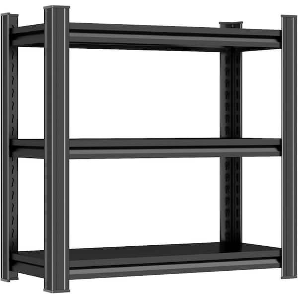 3-Tier Metal Adjustable Heavy Duty Garage Storage Shelving Unit in Black (39.4 in. W x 31.5 in. H x 13.8 in. D)