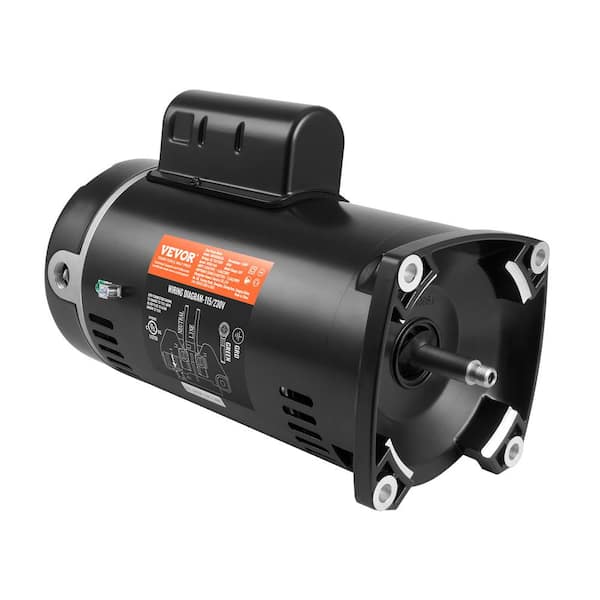 VEVOR 1 HP Replacement Pool Pump Motor 3450RPM 115-Volt/230-Volt Single Speed 90μF/250-Volt Capacitor CCW Rotation 56Y Flange