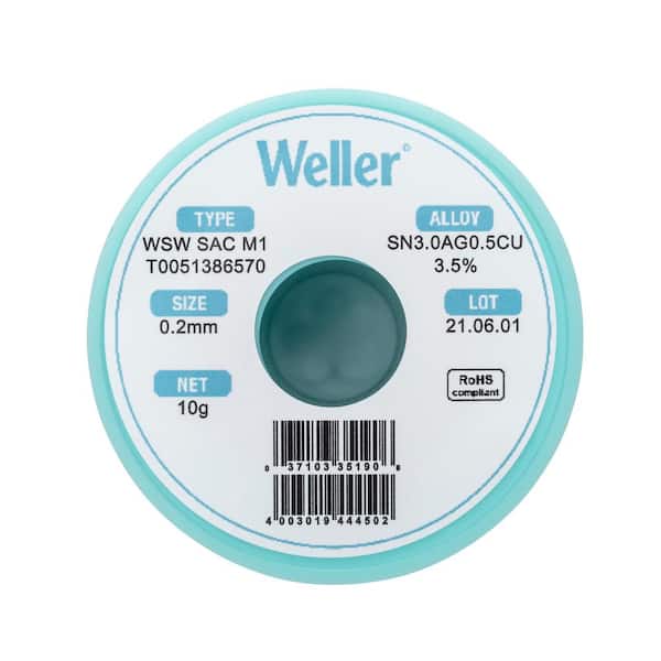 Weller SAC M1 Solder Wire, Dia 0.2 mm, 10 g