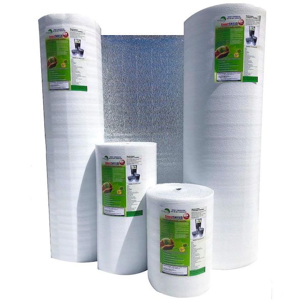 Angel Sar 24 in. x 50 ft. 5 mm Reflective Foam Core Insulation Roll, Radiant Barrier, Thermal Insulation for Attic Steel Building