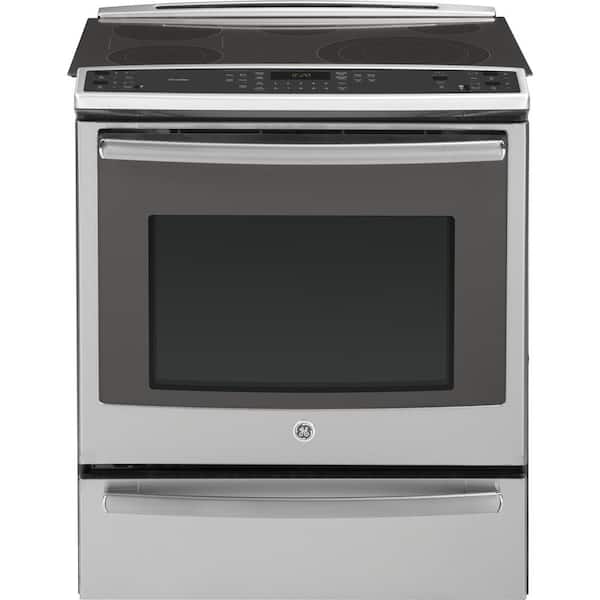 GE 5.3 cu. ft. Slide-In Electric Range with Self-Cleaning Convection Oven in Stainless Steel