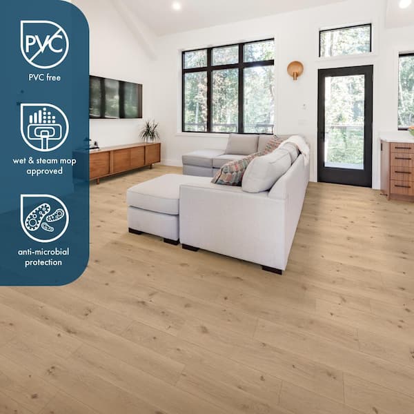 Suffield Mill 7.6 in. W x 50.6 in. L Waterproof Hybrid Resilient Flooring (21.2 sqft/case)