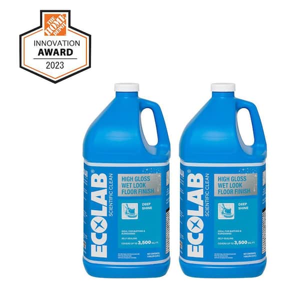 1 Gal. High Gloss Wet Look Floor Finish Protects and Restores Floor Shine, Use on Vinyl, Tile, Linoleum, Rubber (2-Pack)